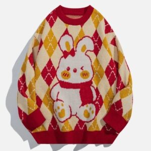 Sweet Rabbit Rhombus Sweater